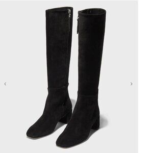 Aeyde Black Suede Knee High Laura Boots 39 NWT
